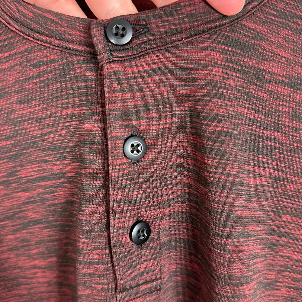 Lululemon Vent Tech Long Sleeve Henley Shirt Mens Size Large Oxblood Red Black L - Picture 5 of 13
